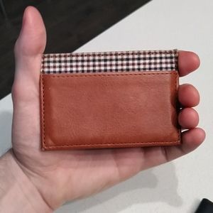 TAN/Chestnut Leather 'Delta' Slim Card Wallet